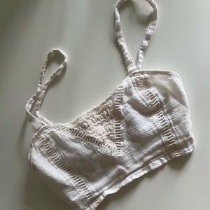 Pins & Needles White Crochet Crop Top